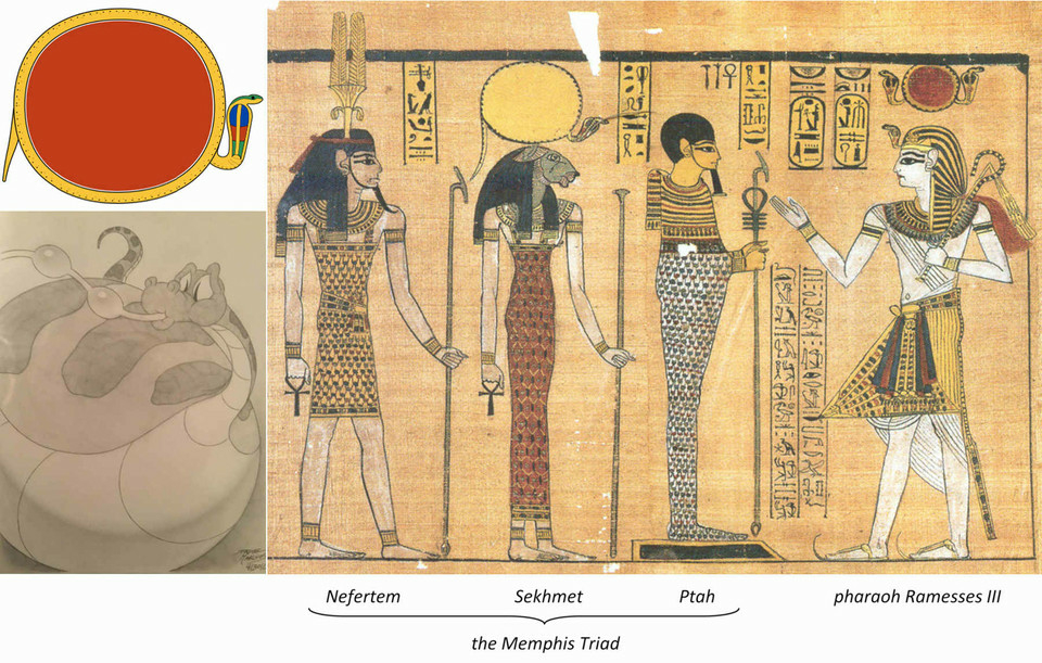 memphis-triad-sekhmet-lioness-great-cat-goddess-uraeus ramesses-ptah-bastet-nefertem-god-ancient-egypt